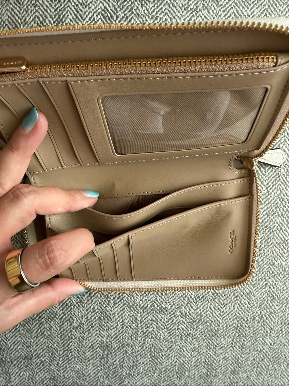 Coach Zip-Around Signature Coated Canvas